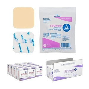 Dynarex SiliGentle Foam Dressings Non-Adhesive Silicone Waterproof Sterile 120Ct - Picture 1 of 21
