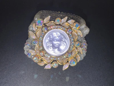 PULSERA ELÁSTICA FIRMADA KIRKS FOLLY DREAM ANGEL AB CRISTAL ESTRÁS RARA Foto 1 de 4