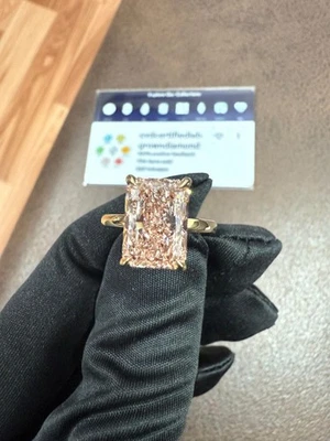 4.00 Radiant Lab Grown Diamond Engagement Ring Fancy Vivid Pink IGI Certified - Image 1 of 4