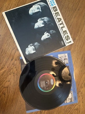 Meet The Beatles 1964 Capitol T-2047 LP Rainbow Label w/sleeve TESTED VG FS - Image 1 of 4