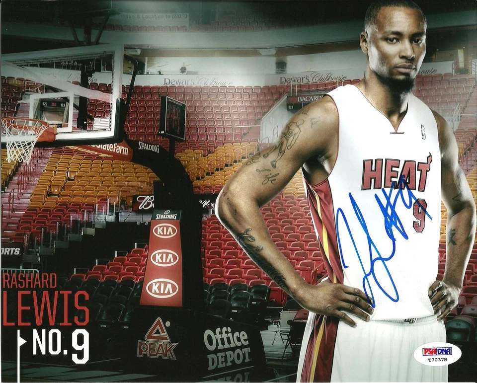 Rashard Lewis MIAMI HEAT Signed NBA Basketball 8X10 Photo PSA/DNA COA - Image 1 of 1