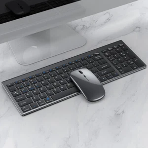 ultrathin Wireless keyboard mouse suit mute Rechargeable for PC ipad Mac Windows - Picture 1 of 8