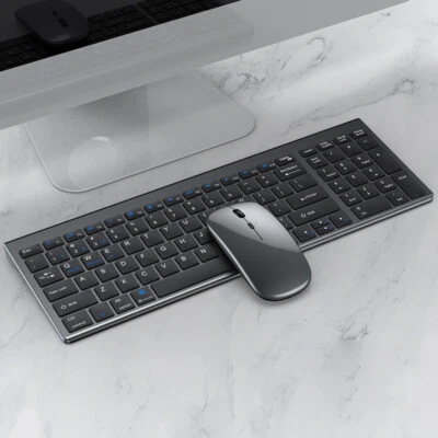 ultrathin Wireless keyboard mouse suit mute Rechargeable for PC ipad Mac Windows - Image 1 of 4