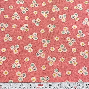 Vintage Marcus Brothers 30's Repro Pink Cotton Fabric Remnant 17" x 44" - Picture 1 of 2