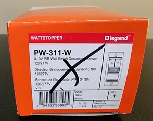 Wattstopper PW-311-W PIR Occupancy Sensor 35 ft x 30 ft 120/277/347 Volt AC Legr - Picture 1 of 2