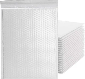 Poly Bubble Mailers Padded Self-Seal Closure Envelopes White, 10x13in - Picture 1 of 3