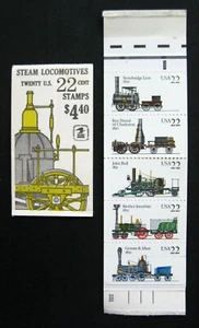 Sc # BK163 (2366a) ~ Booklet of 20 ~ 22 cent Steam Locomotives Issues - Picture 1 of 1