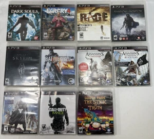 PS3 Game Lot - Battlefield 4, Assassins Creed 3 &4, South Park, Dark Souls, Rage - Picture 1 of 20