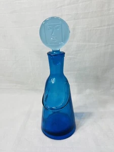 Vintage 1950's Erik Hoglund? For Kosta Boda? Blue Square Face Decanter Swedish - Picture 1 of 16