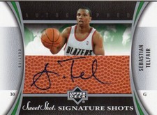 2006-07 Sweet Shot Signature Shots Leather Card #TS Sebastian Telfair AUTO