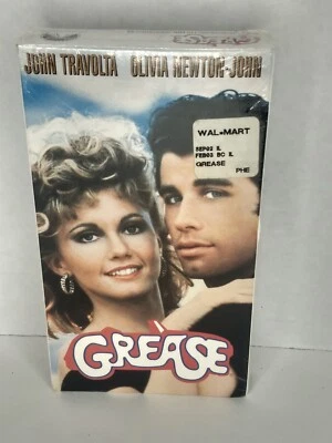 Vtg VHS Grease Paramount Water Mark Sealed Film John Travolta Olivia Newton-John - Image 1 of 4