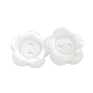 80-Pcs 5/8" Small White Flower Buttons | Bulk Sewing Buttons for Sewing Craft... - Picture 1 of 4
