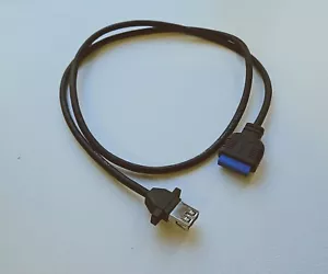 Single Port USB 3.0 Female Screw Mount Panel to Motherboard 20Pin Cable 0.9m - Picture 1 of 3
