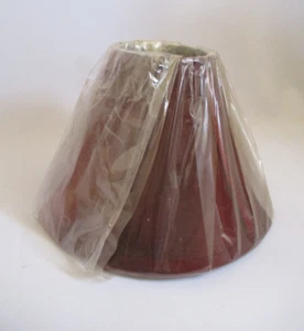 Small Lamp Shade Burgundy Shiny Fabric Bell Shaped Contemporary Height 7" New - Picture 1 of 10