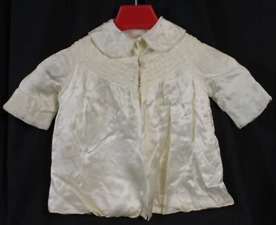 Vtg Infant Jacket Silk Smocked Lined Boys Girls Baby Very Old 6-12mo Estate - Image 1 of 4
