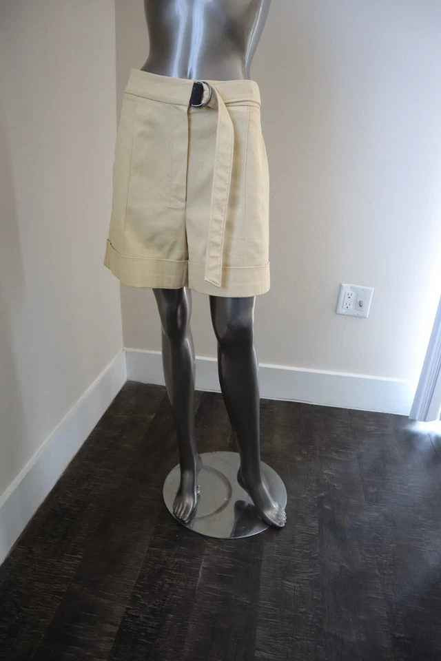 Pantalones Cortos Brunello Cucinelli Monili Amarillo Algodón Sarga Puño Talla 10 32" Cintura Foto 1 de 4