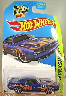 Hot Wheels #210 Workshop-Heat Fleet '71 2015 Hemi Cuda azul con radios cromados MC5 Foto 1 de 4