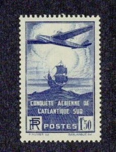 FRANCE -1936 - SOUTH ATLANTIC FLIGHT CONQUEST- VF** - Picture 1 of 1