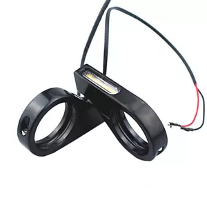 Par de soportes LED para señal de giro para motocicleta 41 mm indicador horquilla delantera abrazadera de tubo ATV - Imagen 1 de 9