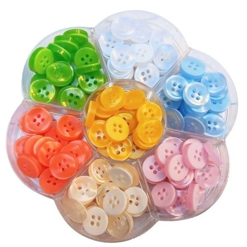 Color Wheel Pastel Colors Sewing Buttons 1/2"  4 hole Sew Thru Crafts Quilts - Image 1 of 4