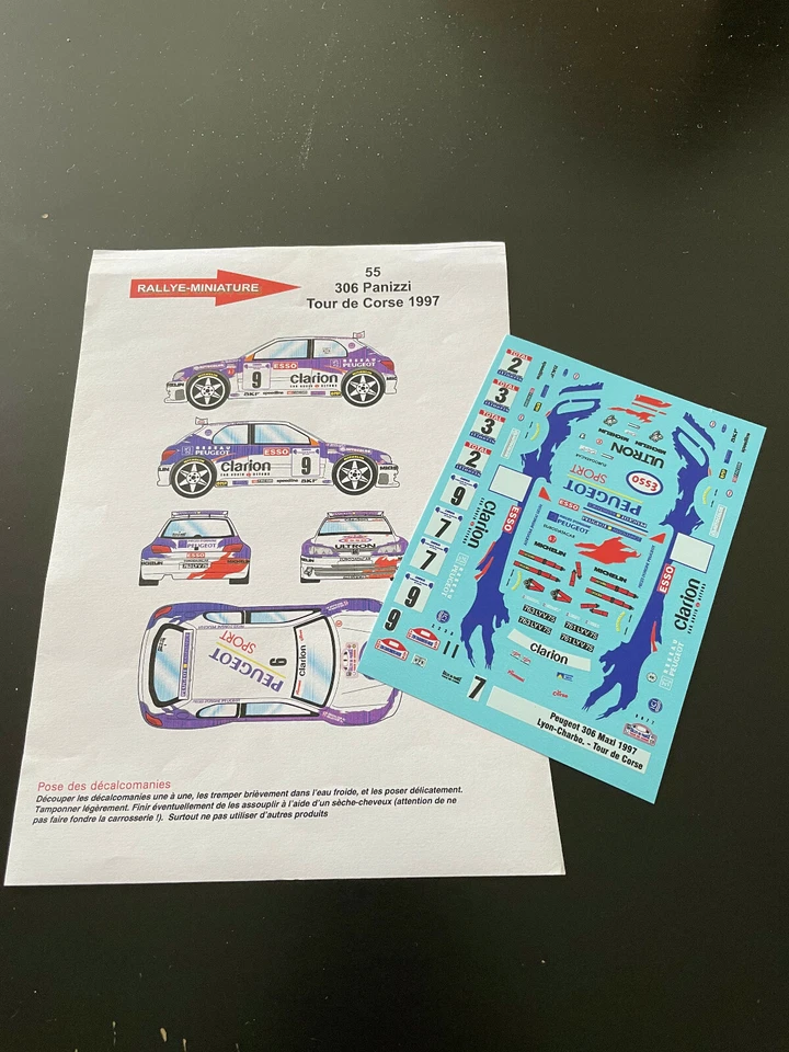 DECALS 1/43 PEUGEOT 306 PANIZZI TOUR DE CORSE 1997 WRC RALLYE RALLY FRANCE - Photo 1/1