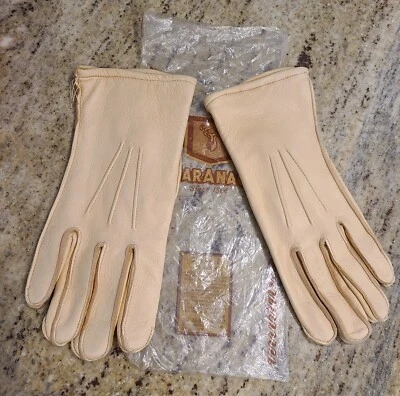 ¿Piel de ciervo tostada vintage para mujer talla L? Guantes de cuero **LEER** Foto 1 de 4