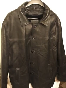 Rare Trek New York Men's Jacket Black Genuine Leather Jacket Sz XL - Picture 1 of 17