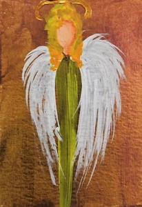 ACEO Engel des Wohlstands Original Kunst von Rain Crow - Bild 1 von 4