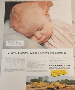 1959 Caterpillar machines Vintage Ad 14 x 10 Little statistic - Picture 1 of 1