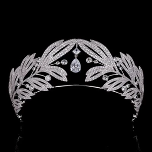 Lujo Todo Circonio Cúbico Circonio Reina Boda Princesa Tiara Corona para Mujer - Imagen 1 de 5