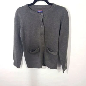 French Toast Girls Size XL 14/16 Gray Crewneck Cardigan Acrylic Sweater NWT - Picture 1 of 7