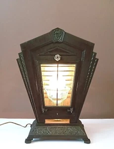 Antique 1920s Art Deco Victorian Cast Iron LARGE Table lamp Light Theater Gatsby - Picture 1 of 24