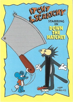 1994 SKYBOX THE SIMPSONS ITCHY AND SCRATCHY#I-5/45 BONGO TRADING CARD - Image 1 of 4