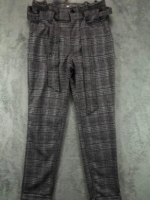 Pantalones para mujer SO Juniors 5 rosa negro pata de gallo con cinturón tiro medio 27x27 Foto 1 de 4