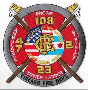 Chicago Fire Department, Illinois Engine 108 Ambulance 47 Ladder 23 Patch V1 - Bild 1 von 2