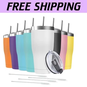 Colorful Matte 20oz Stainless Steel Travel Tumblers - Hot & Cold Beverage Cup - Picture 1 of 9