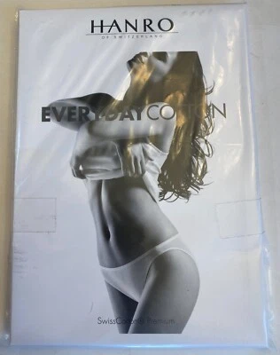 HANRO 100% Cotton PANTY Medium BLACK Seamless PANTIES Hi Cut NWT New ~ FREE SHIP - Image 1 of 4