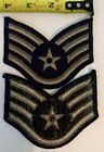 Original EARLY Embroidered Cold War Era USAF Air Force SSGT Chevrons Patch NOS