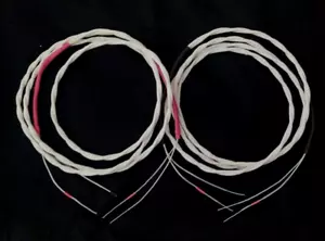 SPEAKER CABLES SILVER and COTTON PAIR x 2.4m AUDIOPHILE - Picture 1 of 9