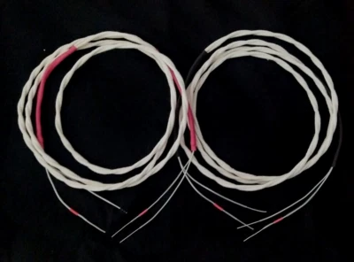 SPEAKER CABLES  by SILVER and COTTON  PAIR x 2.4m AUDIOPHILE - Image 1 of 4
