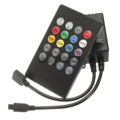 Controller DC 12V 20 tasti telecomando musica suono attivato per striscia luminosa LED RGB Regno Unito - Immagine 1 di 4