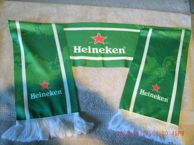 Heineken Green Scarf w/Fringes - New open pack - Image 1 of 4