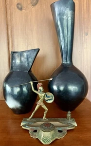 Antik Bronze 1920er Grand Tour Tintenfass Stift Tablett Schmuck Ägyptisches Revival - Bild 1 von 13