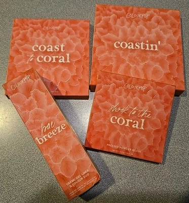 Colourpop Coral Bundle,  Eyeshadow Palette, Liner, Creme Gel, Blush, Highlighter - Image 1 of 4