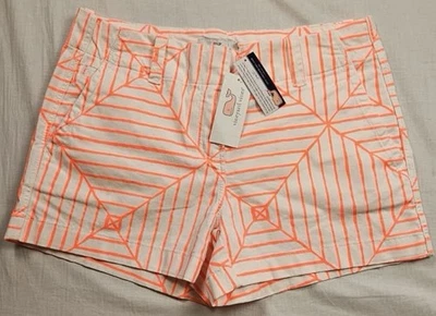 Pantalones cortos para mujer Vineyard Vines talla 4 nudos de vela patrón de rayas rojas Foto 1 de 4
