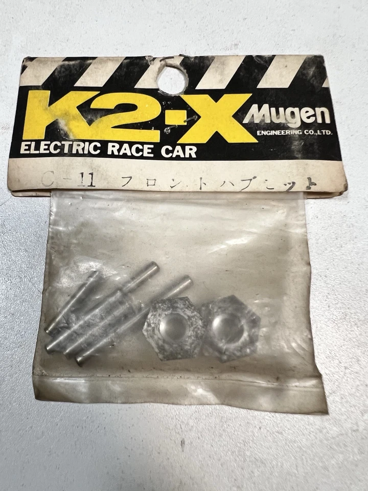 NOS Vintage 1/12 Mugen K2-X Cosmic GP / M ‘86 Front Wheel & King Pins Axle C-11 - Image 1 of 3