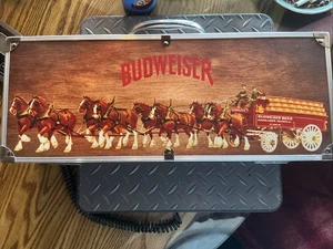 Budweiser Wooden Grill Kit with Carrying Case - BBQ Sauce Is Missing - Picture 1 of 6