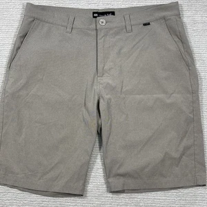Travis Mathew Performance Golf Shorts Mens Size 36 Beige Stretch Chino Preppy - Picture 1 of 7