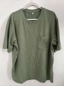 Herren T-Shirt Uniqlo Pocket T Baumwolle Oliv Größe L - Bild 1 von 7