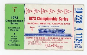1973 NLCS Ticket Stub Riverfront Stadium Game #1 METS vs REDS *Creased* - Picture 1 of 2